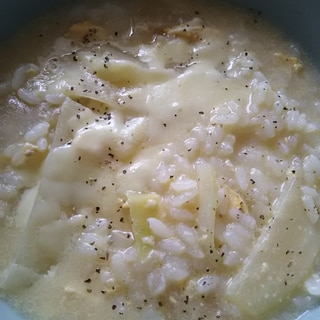 大根とチーズの卵雑炊(^^)